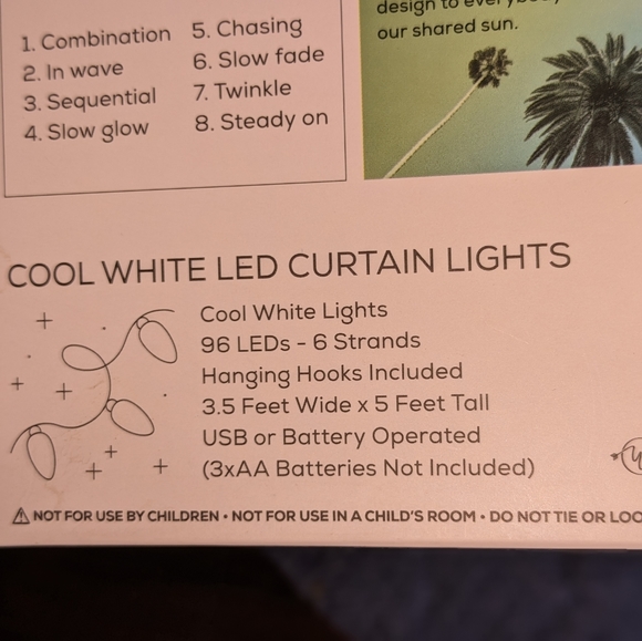 LED Curtain String Warm Lights/2 boxes - Picture 3 of 16